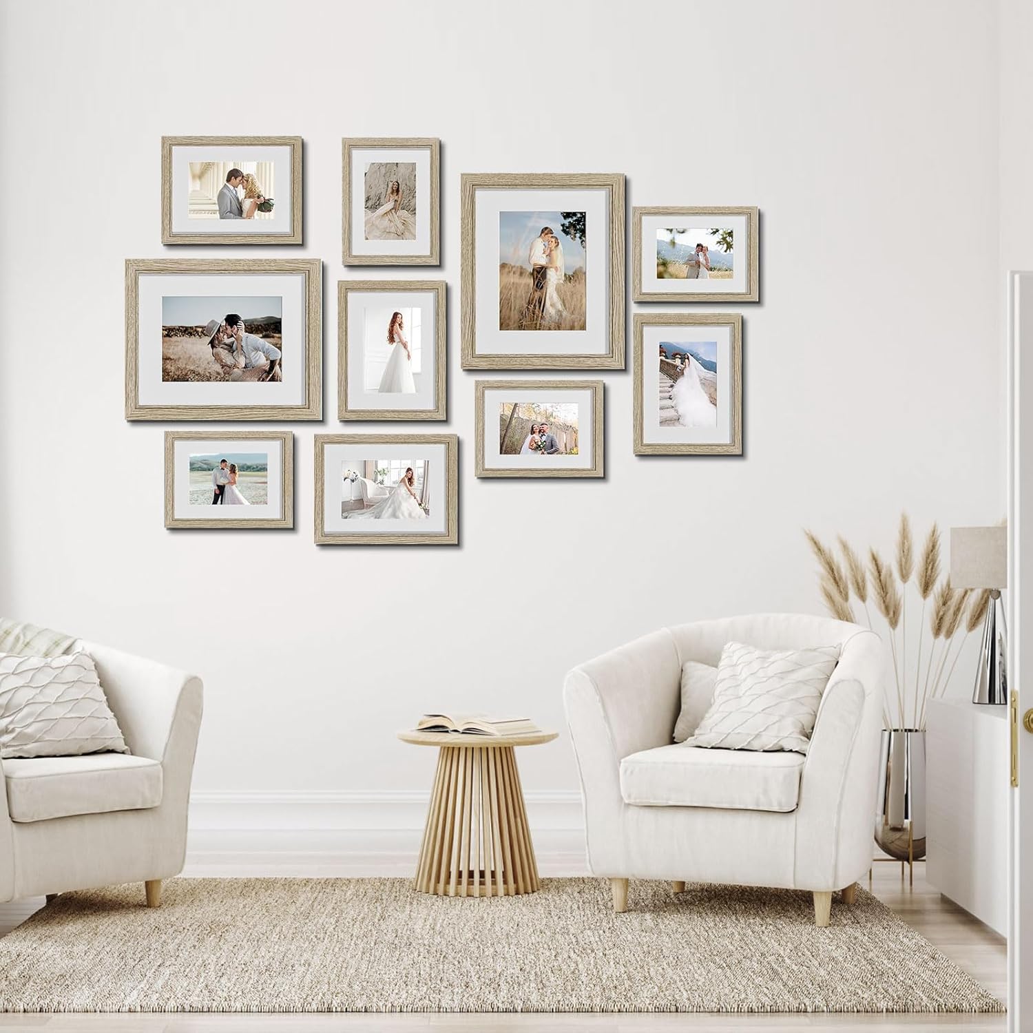 10 Pack Picture Frames Collage Wall Decor - Gallery Wall Frame Set with Mat for Wall Mounting or Tabletop Display, Including Two 8x10, Four 5x7, Four 4x6 Photo Frames, Real Glass - Image 7
