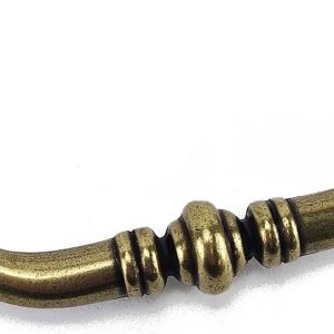 4 PCS Antique Drop Bail Pulls 4.1" Hole Center, Shabby Chic Vintage Bronze Drawer Pull Handles for Dresser, Cupboard, Wardrobe, and Kitchen Door