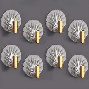Decorative Heavy Duty Self-Adhesive Utility Hooks - Perfect for Hanging Keys, Coats, Towels, Purses, and More (8 Pack)